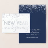 Nieuw Begin Navy Blue Happy New Year Confetti Folie Kaarten (Display)