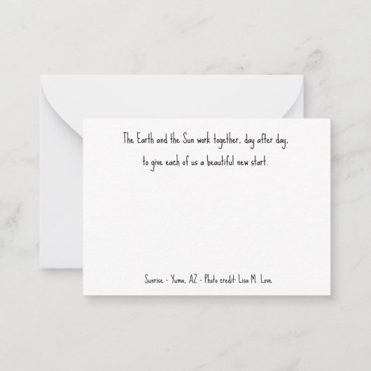 Nieuw begin notitiekaartje (Achterkant)