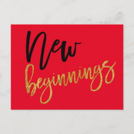 Nieuw Begin Positiviteit Quote Rood Briefkaart