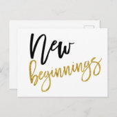 Nieuw Begin Positiviteit Quote Wit Briefkaart (Voorkant / Achterkant)