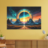 Nieuw begin: stap door een sterrenpoort canvas afdruk (Insitu (Woonkamer))