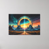 Nieuw begin: stap door een sterrenpoort canvas afdruk (Voorkant)