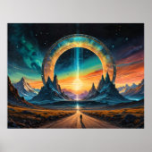 Nieuw begin: stap door een sterrenpoort poster (Voorkant)