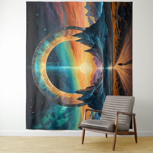 Nieuw begin: stap door een sterrenpoort wandkleed (In situ)