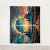 Nieuw begin: stap door een sterrenpoort wandkleed (Voorkant)