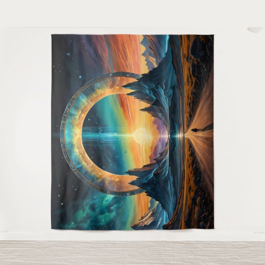 Nieuw begin: stap door een sterrenpoort wandkleed