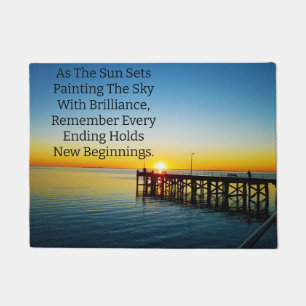Nieuw begin, Sunset Motivatie quotes, Deurmat