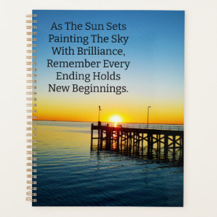 Nieuw begin, Sunset Motivatie quotes, Planner