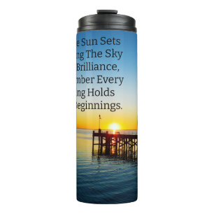 Nieuw begin, Sunset Motivatie quotes, Thermosbeker