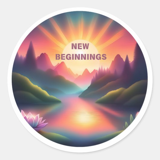 Nieuw begin T-shirt Ronde Sticker (Voorkant)