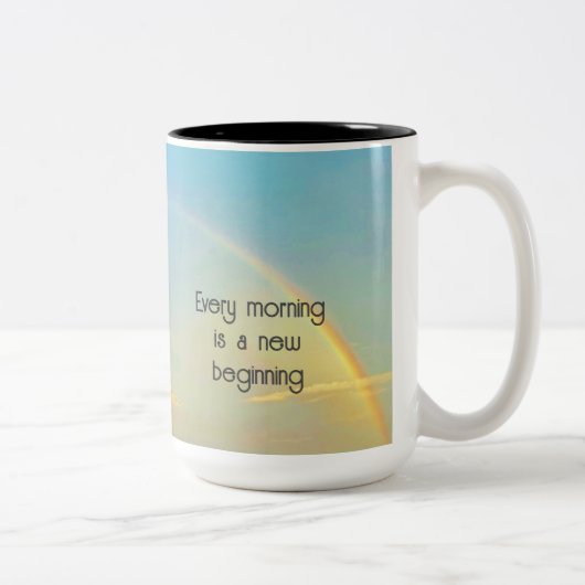 Nieuw begin tweekleurige koffiemok (Rechts)