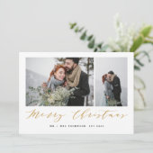 NIEUW BEGIN VROLIJK KERSTGOUD FEESTDAGENKAART (Staand voorkant)