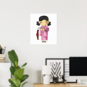 Nieuw beginnende vismeisje poster (Thuiskantoor)