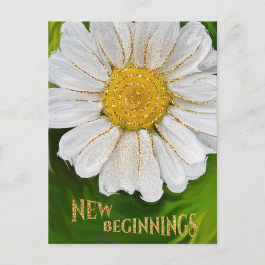 Nieuw Beginnings - Daisy flower power Briefkaart (Voorkant)