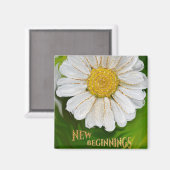 Nieuw Beginnings - Daisy flower power Magneet (Voorkant / Achterkant)