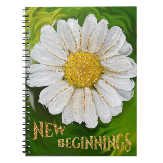 Nieuw Beginnings - Daisy flower power Notitieboek (Voorkant)