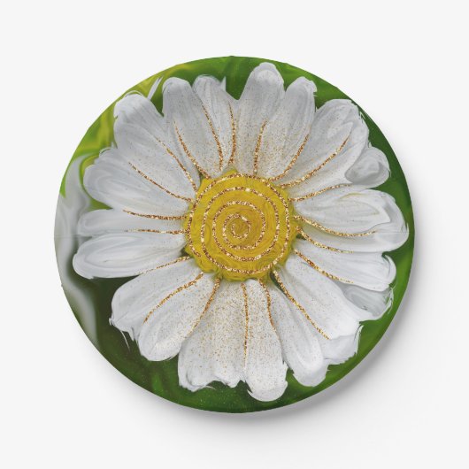 Nieuw Beginnings - Daisy flower power Papieren Bordje (Voorkant)