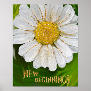 Nieuw Beginnings - Daisy flower power Poster