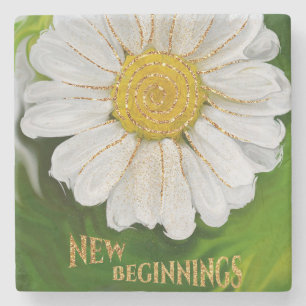 Nieuw Beginnings - Daisy flower power Stenen Onderzetter