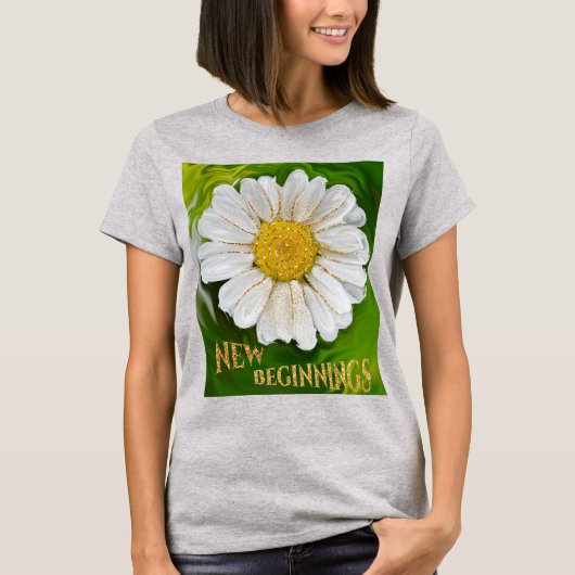 Nieuw Beginnings - Daisy flower power T-shirt (Voorkant)