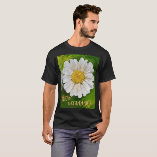 Nieuw Beginnings - Daisy flower power T-shirt (Voorkant volledig)