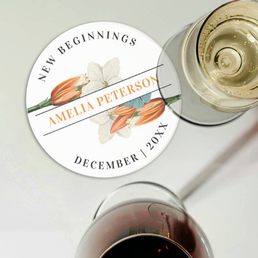 Nieuw Beginnings Retro Witte Lelie Bloemen Pensioe Zandsteen Onderzetter