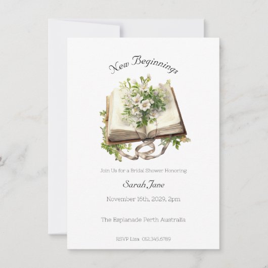 Nieuw Beginnings Vrijgezellenfeest Bloemen Open Bo Kaart (Voorkant)