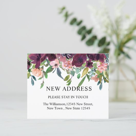 Nieuw begrotingsadres | Waterverf Floral & Greener (Staand voorkant)