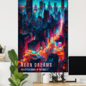 Nieuw bericht bij Neon Dreams - Night City Poster (Thuiskantoor)