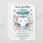 Nieuw bericht Dad Roze Blauwe Luier en Wipe Baby s Kaart (Voorkant)