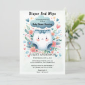 Nieuw bericht Dad Roze Blauwe Luier en Wipe Baby s Kaart (Staand voorkant)