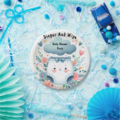 Nieuw bericht Dad Roze Blauwe Luier en Wipe Baby s Papieren Bordje (Feest)