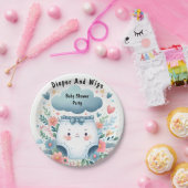 Nieuw bericht Dad Roze Blauwe Luier en Wipe Baby s Papieren Bordje (Feest)