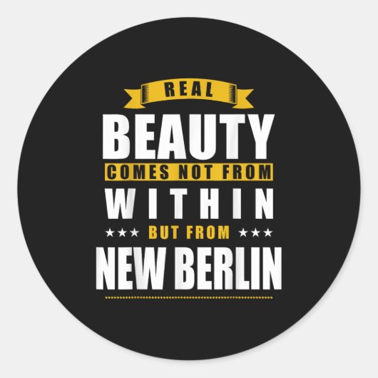 Nieuw Berlijn - Grappig D Stad Geschenk Ronde Sticker (Voorkant)