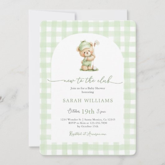 Nieuw bij Club Baby shower Kaart (Voorkant)