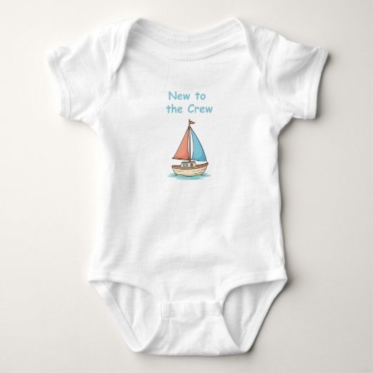 Nieuw bij de bemanning Zeilboot Baby Bodysuit (Voorkant)