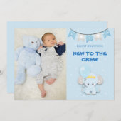 Nieuw bij de bemanningsfoto Schattige Elephant Bab Aankondiging (Voorkant / Achterkant)
