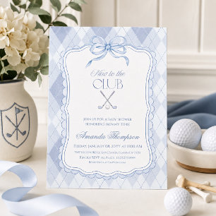 Nieuw bij de Club Blue Golf Baby Shower Kaart