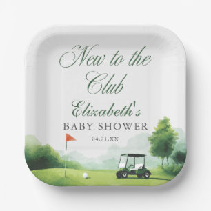 Nieuw bij de Club Golf Aquarel Baby Borrel Papieren Bordje