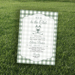 Nieuw bij de club golf baby shower kaart