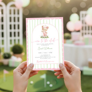 Nieuw bij de Club Golf Baby Shower Meisje Kaart