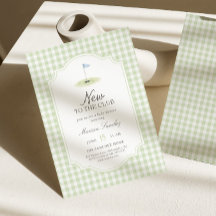 Nieuw bij de Club Golf Groen Gingham Baby Shower