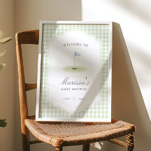 Nieuw bij de Club Golf Groen Gingham Baby Shower