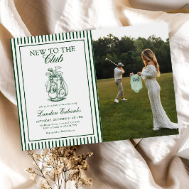 Nieuw bij de Club Golf Jongen Baby Shower Foto Kaart