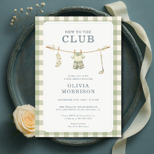 Nieuw Bij De Club Golf Klerenlijn Baby Shower Kaart
