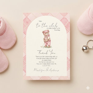 Nieuw Bij De Club Golfbeer Baby Shower Bedankkaart