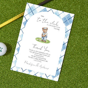 Nieuw Bij De Club Golfbeer Baby Shower Bedankkaart