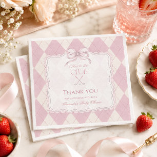 Nieuw bij de Club Meisje Roze Golf Baby Shower Servet