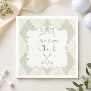 Nieuw Bij De Club Olijfgroene Golf Baby Shower Dec Servet