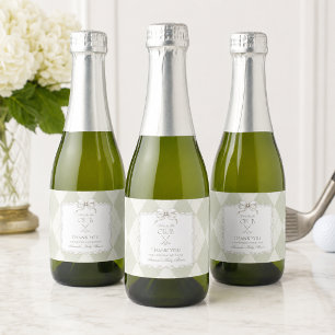Nieuw Bij De Club Olijfgroene Golf Baby Shower Sparkling Wijnetiket
